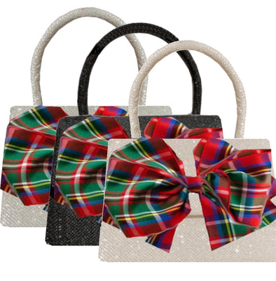 The Sparkle Plaid Bow Clutch-3 Colors