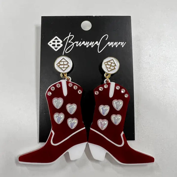 Maroon Boot Earring