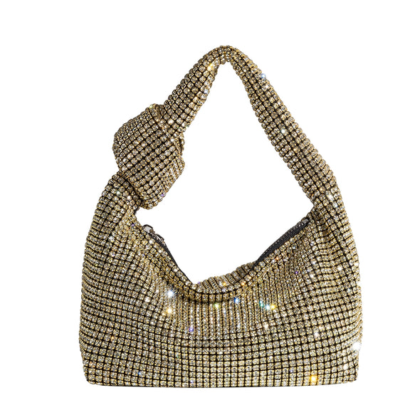 The Reena Rhinestone Small Bag-Gold