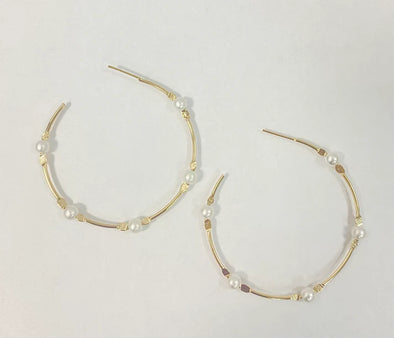 Greta Pearl Hoop-Large