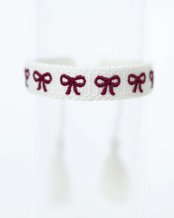 Mini Maroon Bows Bracelet