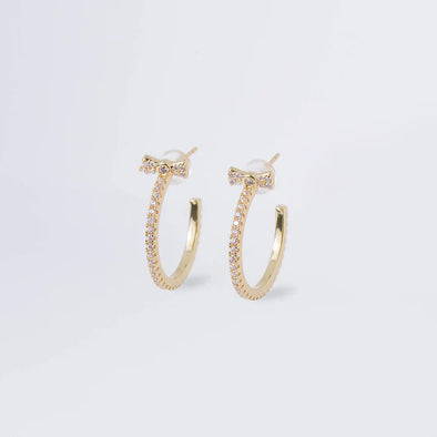 Sweet Bow Earrings-Bow Hoops