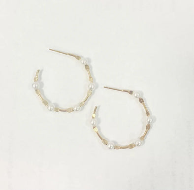 Greta Pearl Hoop-Small