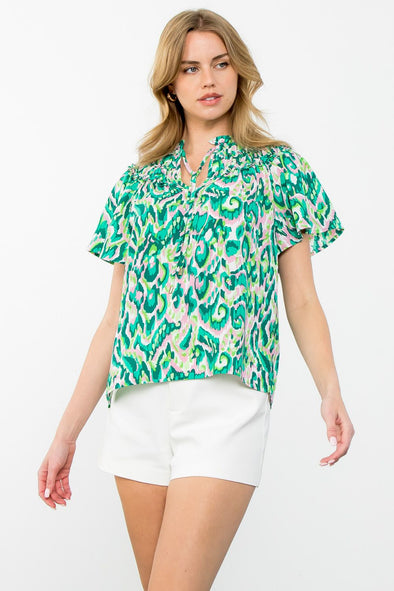 (THML) The Bethany Print Top
