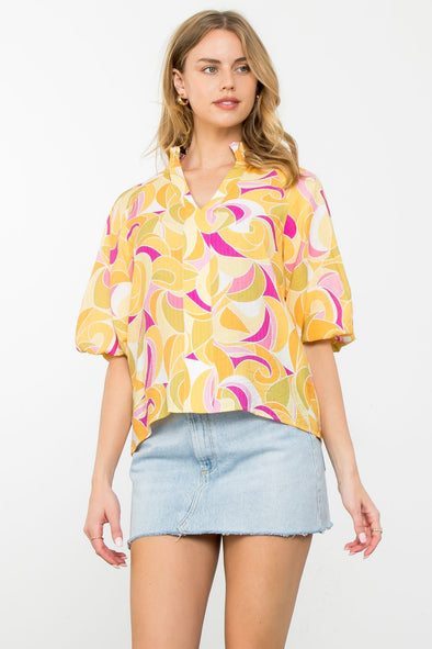 yellow and pink THMl top 